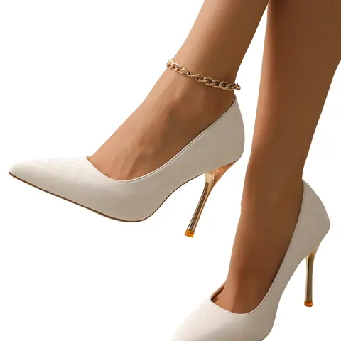 Women's Spring Fall High Heel Shoes 2026 New Design Stylish Asymmetrical Heels Asymmetrical Slip on Stiletto Pointed Toe Fashionable Textile Rubber Sole Wide Width Elegant Heeled Shoes