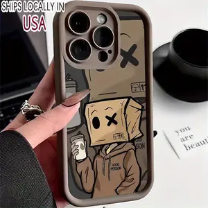 Creative Cartoon Boy Pattern Phone Case for IPhone 16 15 14 Pro Max 13 12 11 XR XS Plus Shockproof Non Slip Military-Grade Protection Silicone Cover