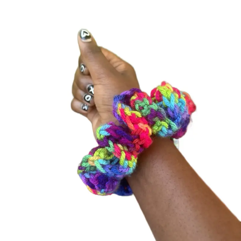 Rainbow Ruffle Scrunchie - Colorful Hair Accessory for Stylish Looks