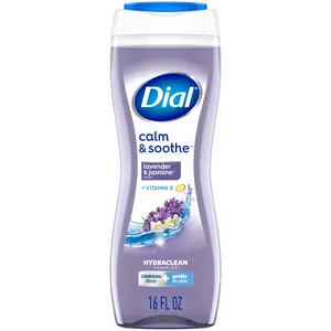 Dial Calm & Soothe Lavender & Jasmine Body Wash 16 Fl Oz Hydrating Moisturizing Cleanser with Glycerin