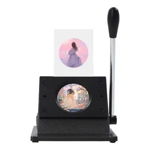 Manual Circle Punch Die Cutter 58mm for Paper Cardboard Thin Leather Badge Making