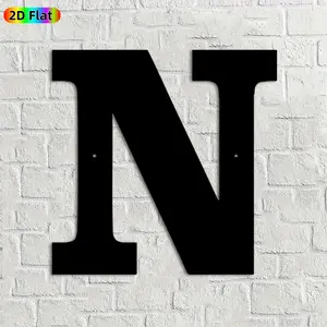 1pc Letter N Metal Wall Art, Bold Letter N Statue Mural, Ideal Gift for New Year, Christmas, Alphabet Decor Enthusiasts, Rust-Resistant Metal Wall Decor Wall Sculptures, Perfect for Indoor Wall & Outdoor Fence, Unique Home Decor Accent