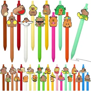 Capybara Pens 30 count Funny Novelty Gel Pens Aesthetic kawaii Black Ink Pen Cartoon Cute Capybara Stationery Pen Accessories Writing Pen Bulk Office Supplies Party Favor gifts