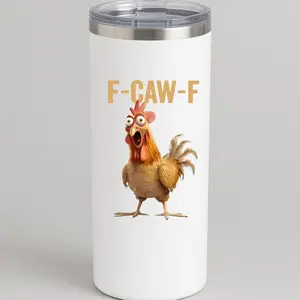 [BNB Halloween Gift 2025] F-Caw-F Funny Tumbler 20oz, Drinkware Coffee Cup, Rooster, Chicken, Trending Cup Gifts for Birthday Halloween Valentines Mothers Day Christmas