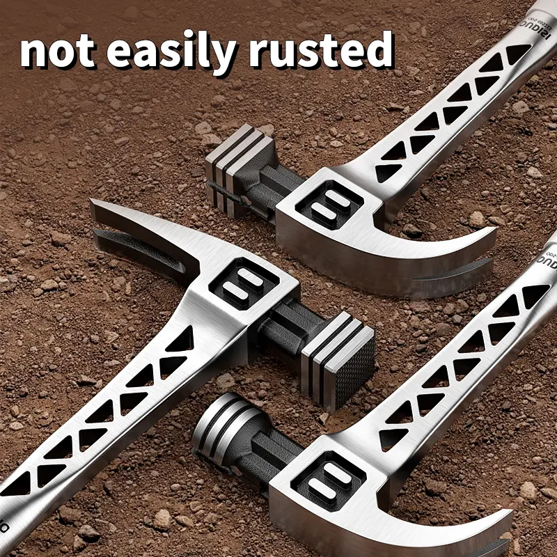 Multi-Tool Claw Hammer, Heavy-Duty Hand Tool with Secure-Hold Non-Slip Handle, Professional Nail Puller for Construction, Woodworking, Multi-Tool Claw Hammers