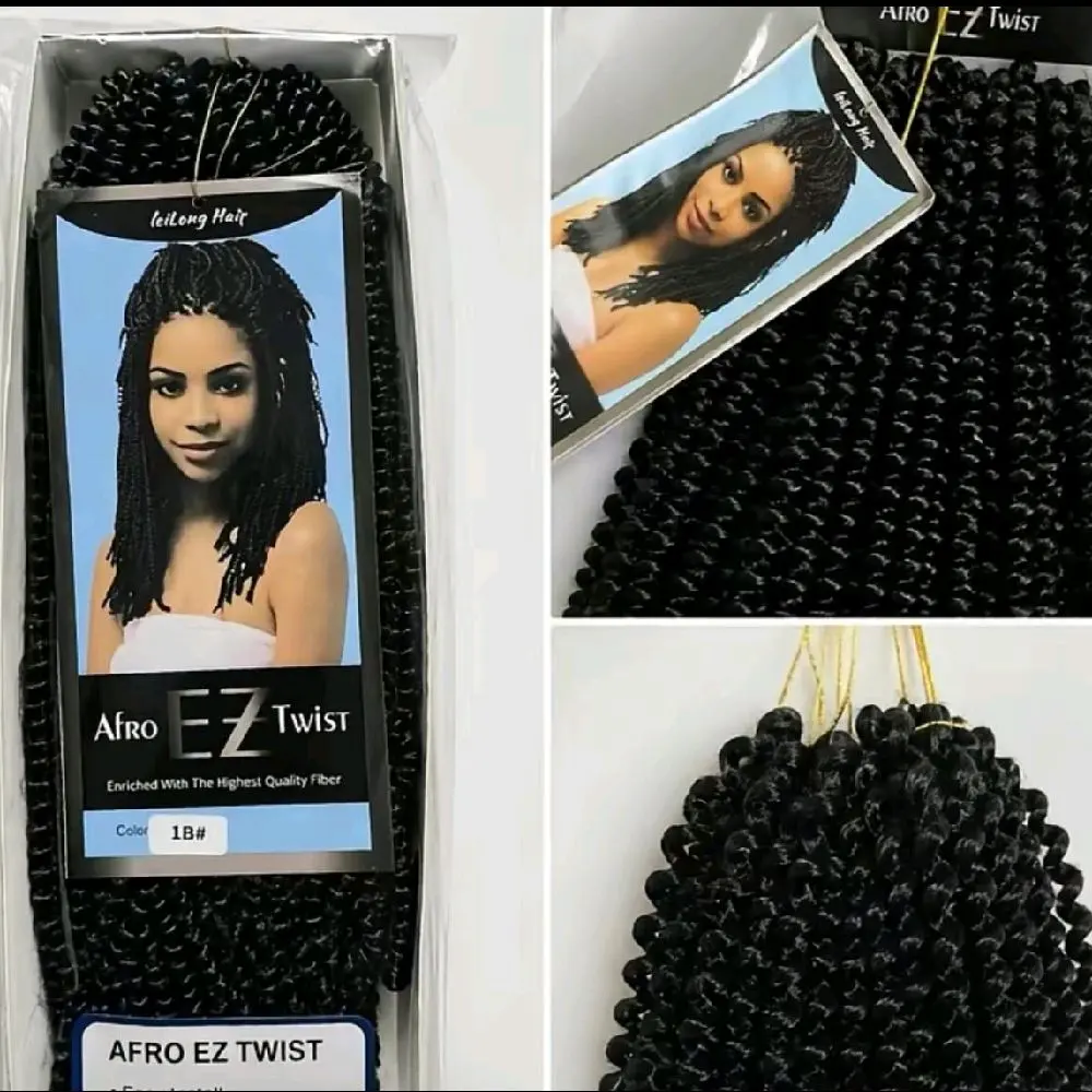 Afro Twist Crochet Hair – Soft Spring Twist Braiding Hair 12' 1B Natural Black