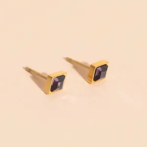 February Birthstone Stud Earrings