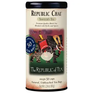 The Republic of Tea Republic Chai Black Tea, Tin of 50 Tea Bags