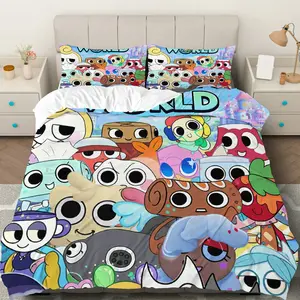 3PCS Duvet Cover Set, 1 Duvet+2 Pillowcases(Without filler),  Character Colorful Fun Playful Vibrant theme, Holiday bedding set,  Graphics Suitable for decoration Bedroom, Dorm, Apartment, Living Room.