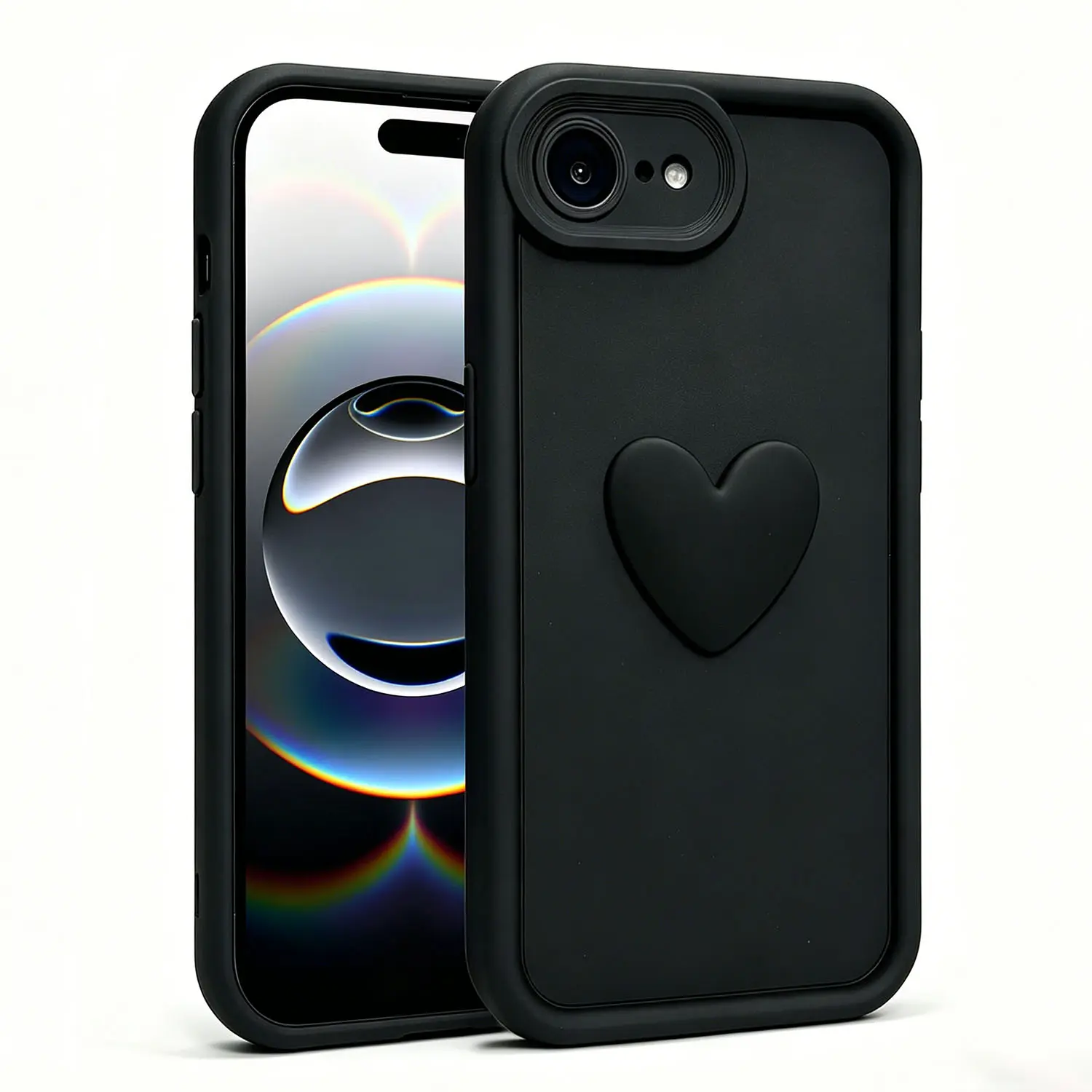 Cute 3D Heart Design for iPhone 17 Air 16 15 14 13 12 11 Pro Max XS MAX XR 6 7 8 Plus SE Soft Shockproof Slim Protective Smartphone Case Casing