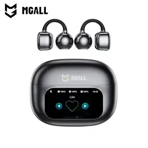 MGALL C02 Clip-On Ear Headphones with LCD Full Color Touch Screen, 2025 New Bluetooth 6.0 for Faster, More Stable Connection & Lower Power Consumption, Audio Wireless Headphones for Music & Phone Calls