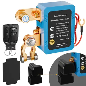 Eunik Dc 12V 240a Wireless Remote Battery Disconnect Switch, Two Key Operation for Cars, Quick Power Cut off Feature Smart