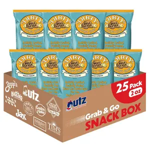 Kettle Chips, Maui Onion, 2 oz. Bags (25 Count), Gluten Free, Skins On, Crunchy Chips, Great for Lunches or Snacking on Go