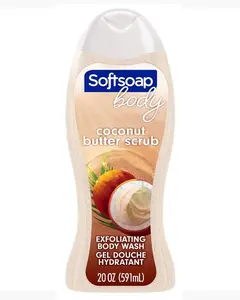 Softsoap – Coconut Butter Exfoliating Body Wash with Crushed Apricot Seeds, Biodegradable, Paraben & Phthalate‑Free, 20 fl oz – Softsoap