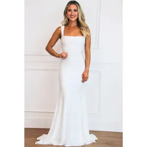 Jackie Square Neck Maxi Dress: White