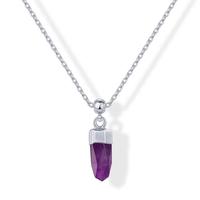 Amethyst Crystal - White Gold