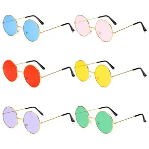 Retro Round Vintage Hippie Sunglasses Festival Rave Costume Party Shades