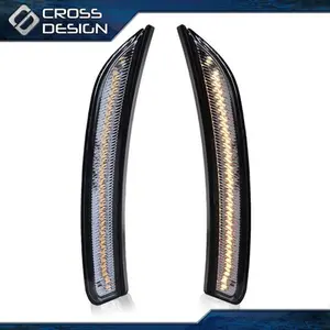 CROSSDESIGN Smoke LED Side Marker Light Fit For 2015-2017 Chrysler 200 Front Left and Right