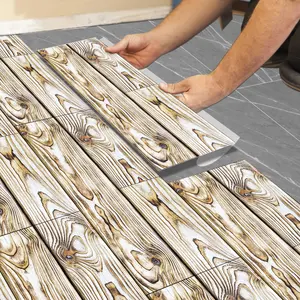 PVC Self-Adhesive Floor Sticker, Waterproof & Wear-Resistant, Imitation Pine Wood Grain Design, Suitable for Bedroom/living Room/kitchen/DIY Projects