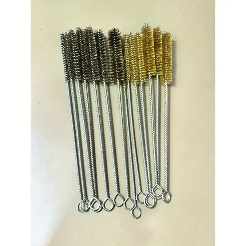 14pcs Set of Round Wire Tube Brushes with Long Handles, Designed for Cleaning And Polishing Auto Parts And Bottles