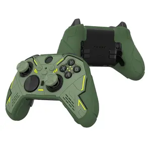 PlayVital Stellar Mecha Silicone Cover Skin for Xbox Elite Series 2 & Elite Series 2 Core, Non-Slip Grip Protector for Xbox Elite 2 with Thumb Grips & Stickers, Warm White & Snow White
