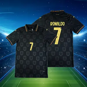 25-26 Home Black & Gold Fan Edition Short-Sleeve Ronaldo#7 Jersey