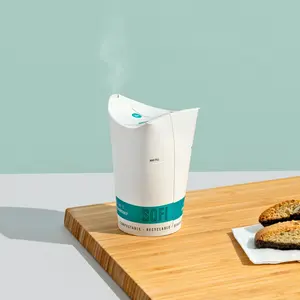 SOFi Hot Cup - Disposable Paper Cups for Coffee & Tea, Eco-Friendly, 100% Compostable, 8 oz, 50 Cups, Green & White, Round Wall Design, Patent-Pending Locking Mechanism, Plastic-Free, Compostable, Recyclable