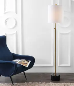 JONATHAN Y Crosby Modern Adjustable Height Metal LED Floor Lamp; for Living Room,Bedroom, Kitchen, Office