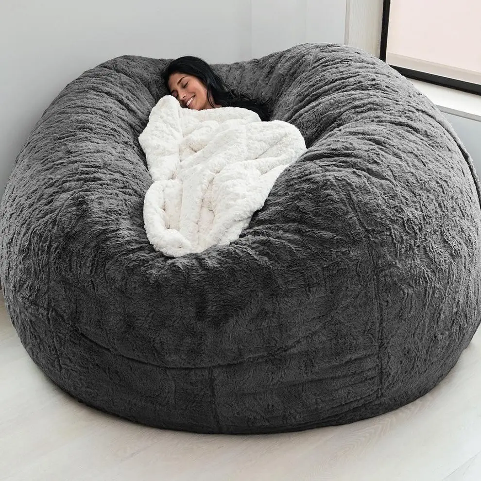 5FT Armless Rectangular Beanbag Loveseat - High-Rebound Memory Foam Filling, Removable Soft Velvet Flannel Cover, Hypoallergenic Floor Mattress, Assembly-Required Indoor Living Room Adult Furniture