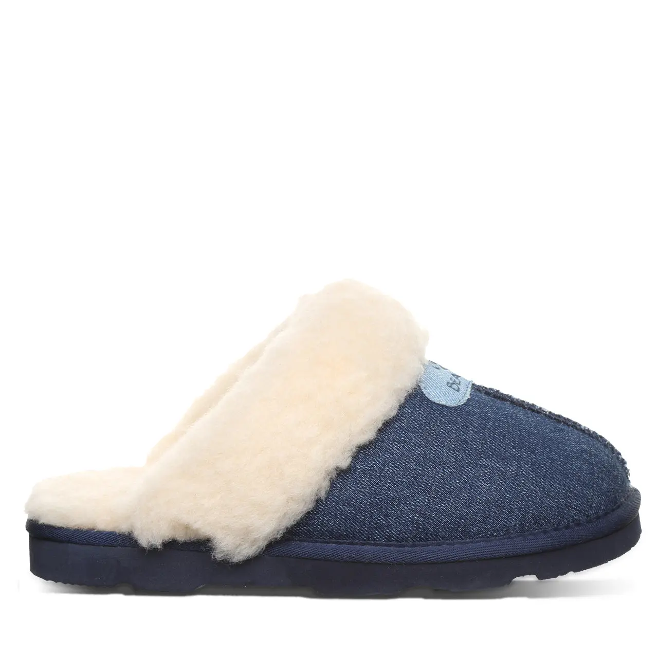 BEARPAW Loki Duo Women's Suede Scuff Slipper with Cozy Lining - Denim Blue