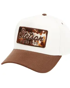 Stetson Boys' ' Hairon Hide Logo Patch Ball Cap - 07-077-0102-0133 Br