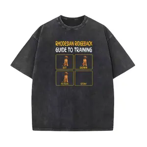 Rhodesian Ridgeback Training Commands Tee – Fun "Sit," "Stay," & "Fetch" Graphic, Loose Crewneck