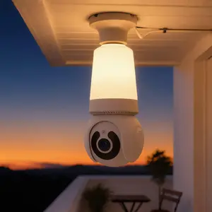 2K Light Bulb Security Camera - 2.4GHz/5GHz WiFi, 360° Pan/Tilt, Built-In LED, Color Night Vision, Indoor Outdoor Home Surveillance Camera