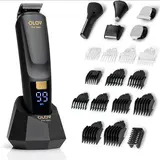 OLOV Men's Compact Cordless All-in-1 Grooming Kit - 6 Heads for Clean Beard Shaping, 800mAh, Beard+Face Trim, Hair Shaver, Nose Clippers, Electric Razor, Black - Easy Daily Beard Touchups, Husband Christmas Gifts