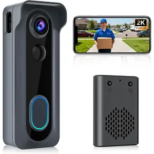 Doorbell Camera  with Chime -  Video AI Motion Detection, Two - Way Audio, Night Vision, Cloud Storage,  - Compatible with Alexa, 2.4G WiFi Only