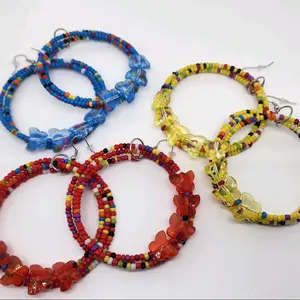 Beaded hoop earrings