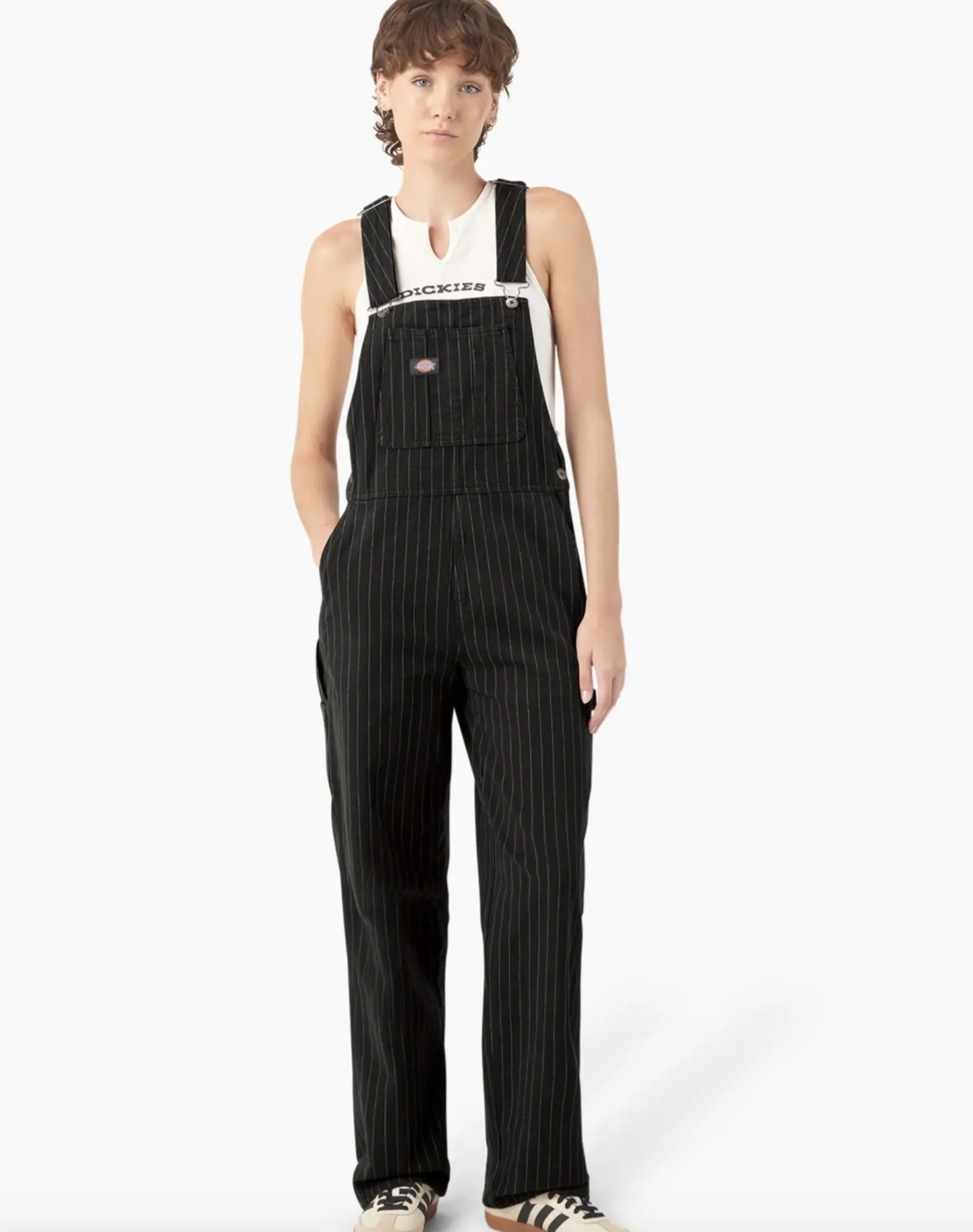 Dickies Lady's Basic Relaxed Fit Bib Overalls, 1-Piece Design with Pocket and Leg Details