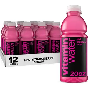 vitaminwater Focus Kiwi Strawberry Nutrient Enhanced Flavored Water Beverage, 20 fl oz Bottles, 12