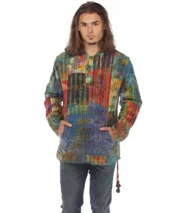 Caravan Closet Tie Dye Khaddar Patch Unisex Hoodie
