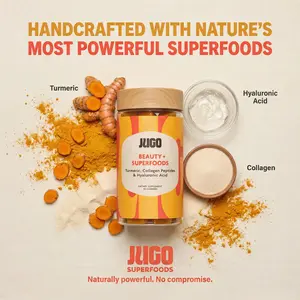 JUGO Beauty + Superfoods Turmeric, Collagen Peptides & Hyaluronic Acid Gummies - Dietary Supplement for Health and Wellness