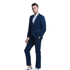 Couturious Collection: 2-Piece Slim Fit Solid Suit For Men In Navy