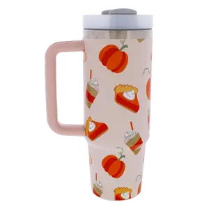 Pumpkin Pie 30 Oz. Tumbler With Straw and Handle