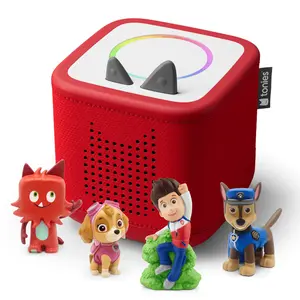 Sunset Red Toniebox 2 PAW Patrol Bundle with Ryder, Chase, Skye, and Monster Creative Tonies | For Kids Ages 3+
