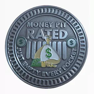 1941Badges Money Pit Rated Vehicle Emblem Full Color Raised Lettering 3M VHB Adhesive UV Protected MADE IN USA