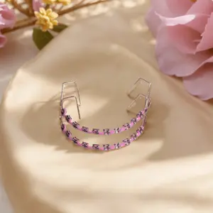 Handmade Colorful Easter-Themed Metal DentalBraces with Decorative Hooks, Wires, and Ligaturesfor Festive Customization and Teeth Oral