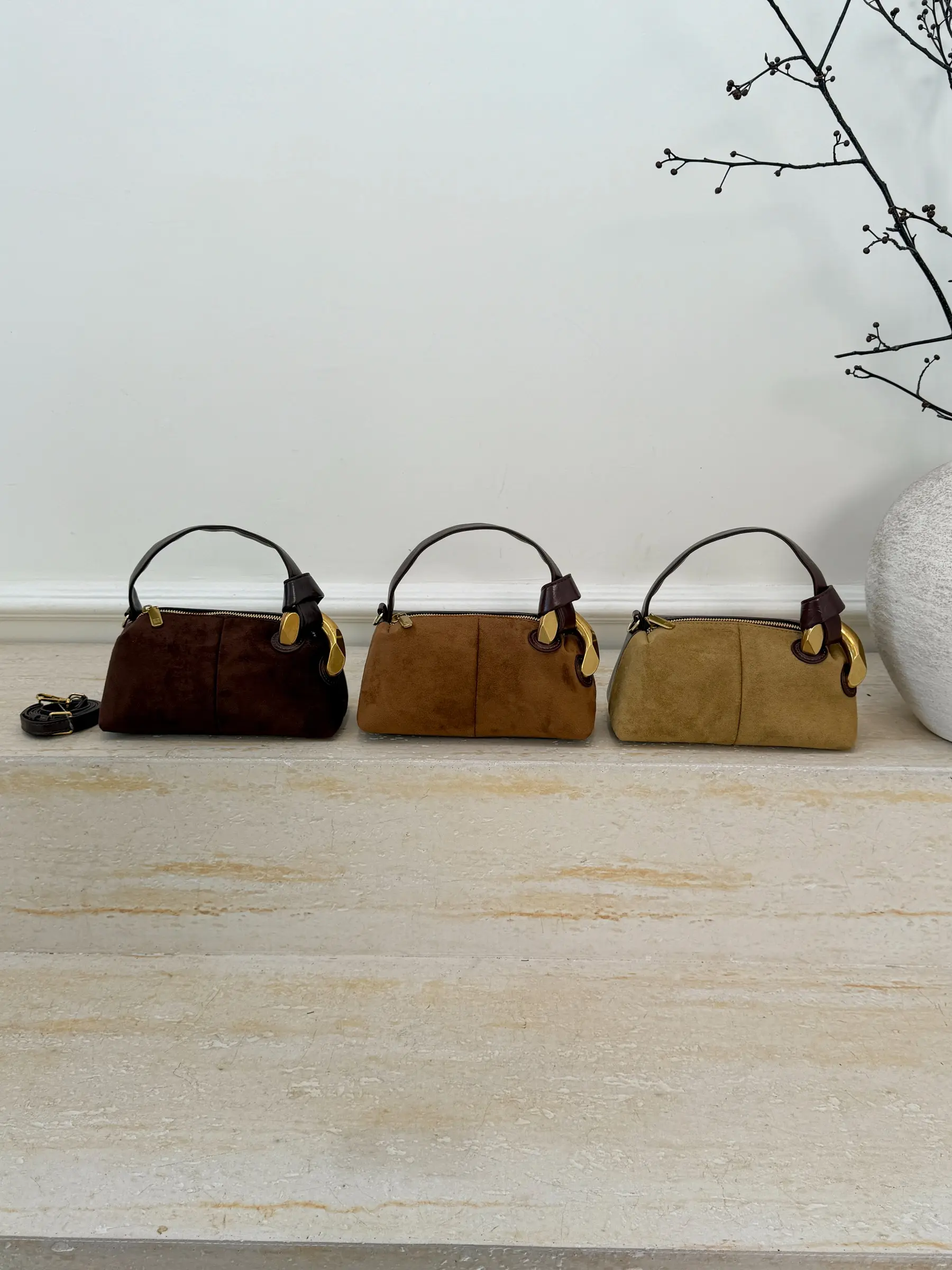 Vintage Suede Handbag for Women, New Small Unique Design Fashion Shoulder Crossbody Bag, Casual Commuter Ladies' Bag