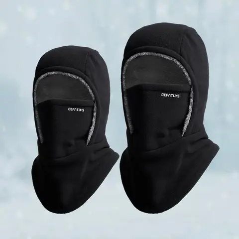 Unisex Winter Warm Hat, Fleece Lined Neck Gaiter, Outdoor Sports Skiing Cycling, Men Women Cold Weather Headwear, Outdoor Hats