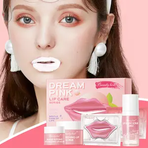 NEW Pink Lip Care Set new formula is gentler and more effective nourishes moisturizes and brightens lips exfoliates and reduced Lip Lines--Lip Care Gift Lip Balm Lip Mask Bubbles Lip Scrub Balm Bubbles Lip Care Product Jelly Lip Mask 50% off new products