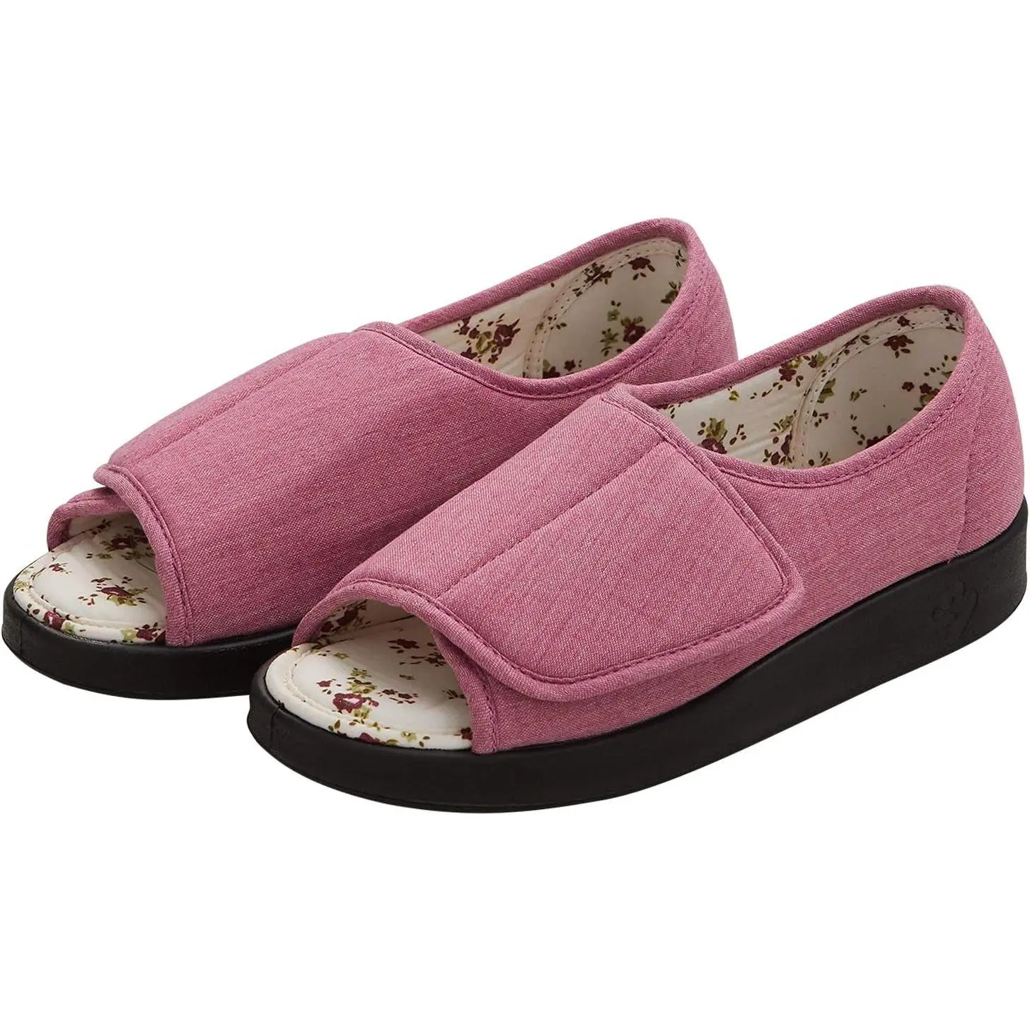 Silverts Women's Diabetic Open-Toe Shoes – Extra Wide Non-Slip Slippers for Swollen Feet
