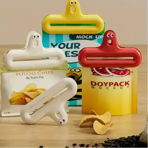 1PCS Cartoon Caterpillar Food Sealing Clip, Strong Plastic Snack Packaging Clamp, Durable Freshness Seal for Snack Storage